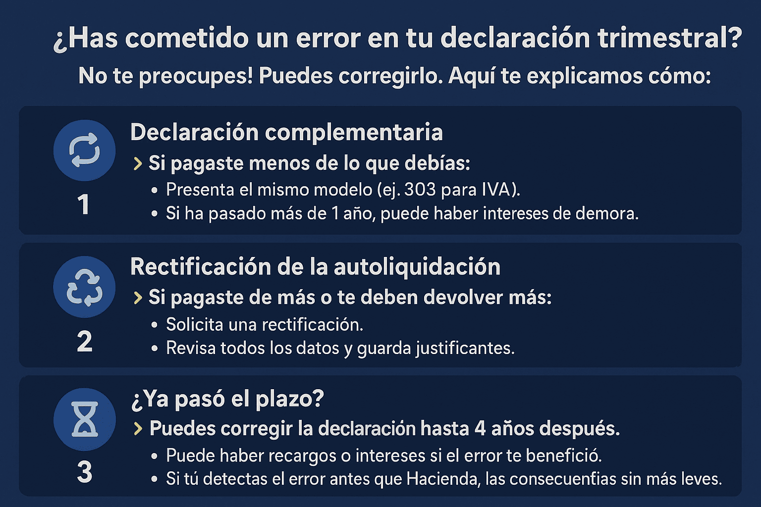 Error en declaración trimestral